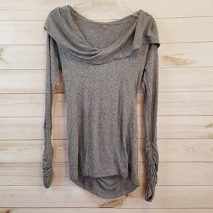 Zella gray exercise hoodie with cowl neck size S